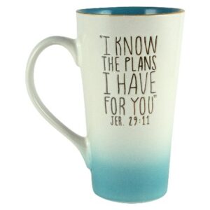I Know The Plans I Have For You (Teal & White Ombre Ceramic Mug)