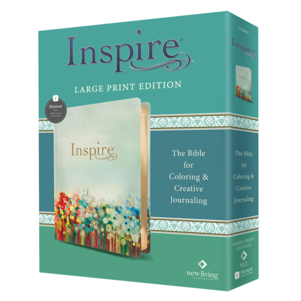 NLT Floral Fields Faux Leather Inspire Large Print Filament-Enabled Bible - Image 2