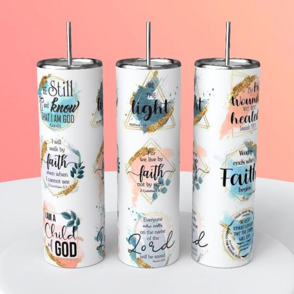 Affirmations & scripture  - Stainless Steel Travel Mug - Image 2