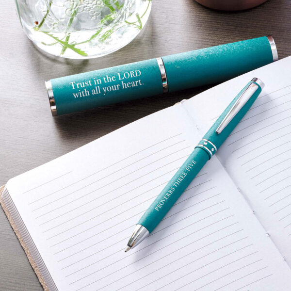 Proverbs 3:5 Trust In The Lord With All Your Heart Turquoise (Metal Pen In Tube) - Image 3