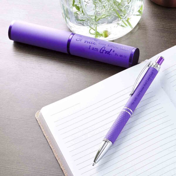 Psalm 46:10 Be Still And Know Purple (Metal Pen In Tube) - Image 4