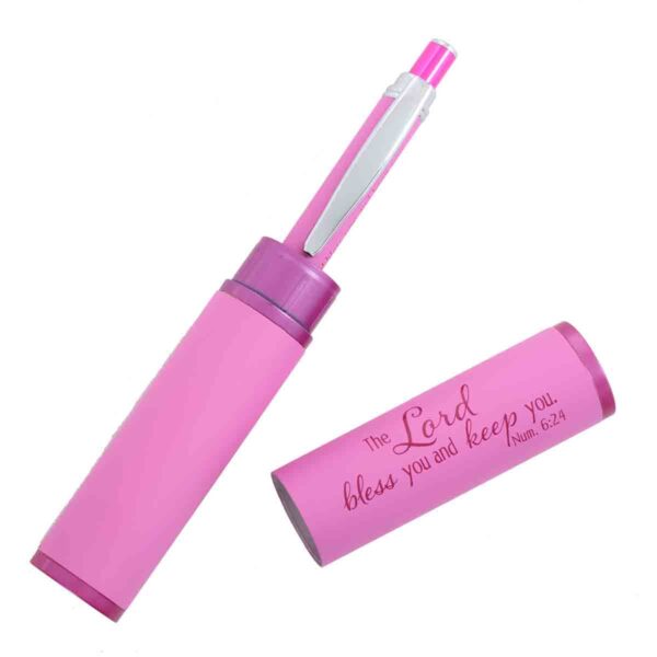 Numbers 6:24 The Lord Bless You Pink (Metal Pen In Tube) - Image 3