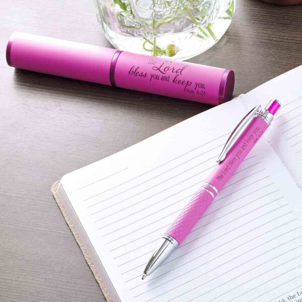 Numbers 6:24 The Lord Bless You Pink (Metal Pen In Tube) - Image 4