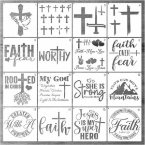 16pcs Christian Stencil Set