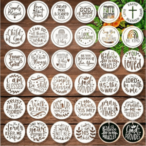 34pcs Inspirational Christian Stencils