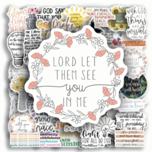 50pcs Inspirational Bible Verse Stickers