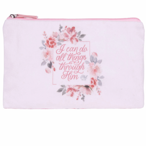 I Can Do All Things Through Him Canvas Zipper Pouch