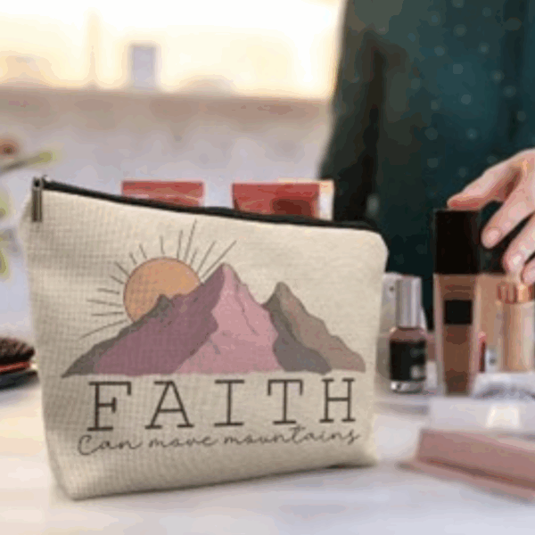 Faith Can Move Mountains Zipper Pouch - Image 2