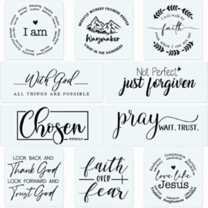 10 pcs Christian Stencil Set