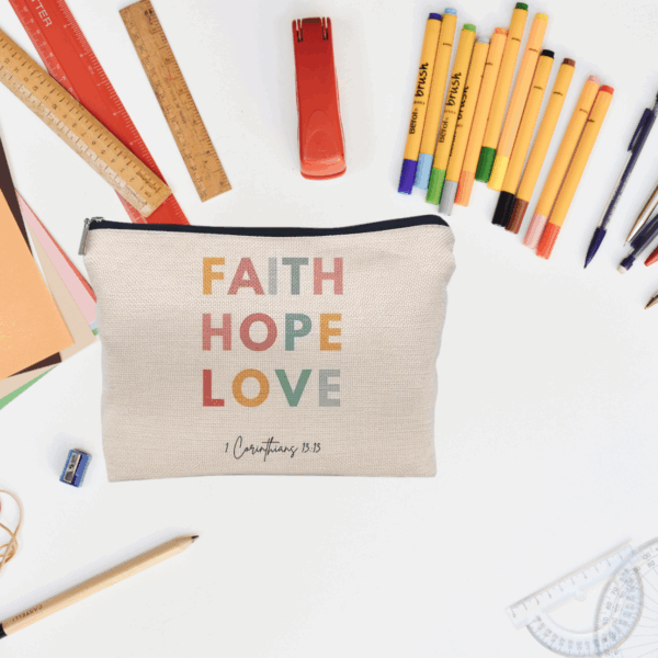 Faith Hope Love Zipper Pouch - Image 2